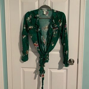 Floral Wrap Blouse